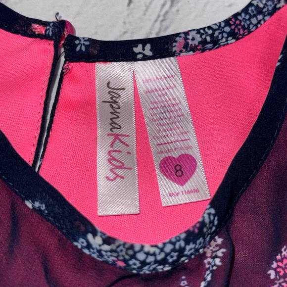 Japna Pink and Black Paisley Kids Blouse - Picture 2 of 3